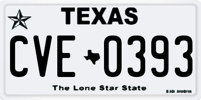 TX license plate CVE0393