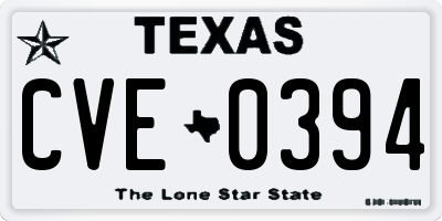 TX license plate CVE0394