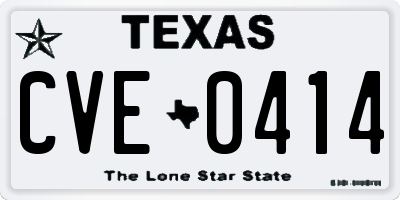 TX license plate CVE0414