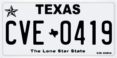 TX license plate CVE0419