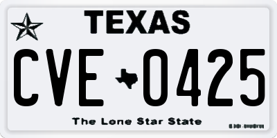 TX license plate CVE0425