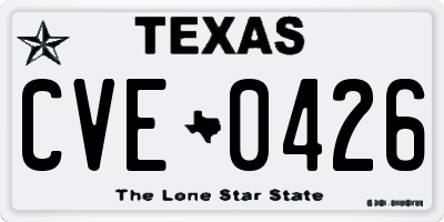 TX license plate CVE0426
