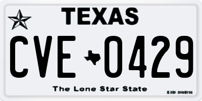 TX license plate CVE0429