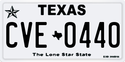 TX license plate CVE0440