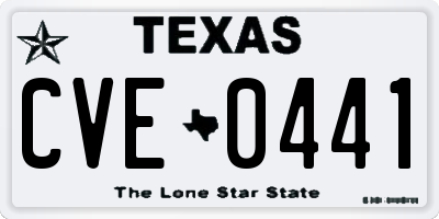 TX license plate CVE0441