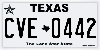 TX license plate CVE0442