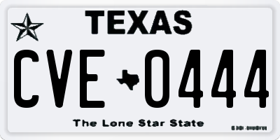 TX license plate CVE0444