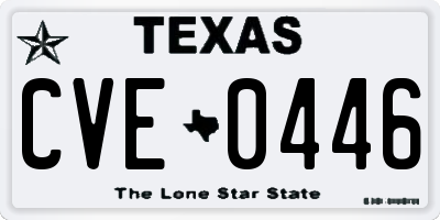TX license plate CVE0446