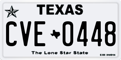TX license plate CVE0448