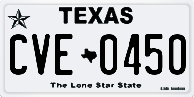 TX license plate CVE0450