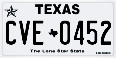 TX license plate CVE0452