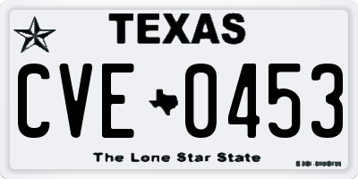 TX license plate CVE0453