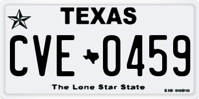 TX license plate CVE0459