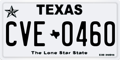 TX license plate CVE0460