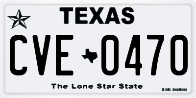 TX license plate CVE0470