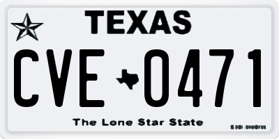 TX license plate CVE0471