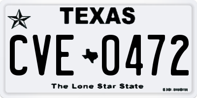 TX license plate CVE0472