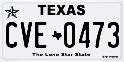 TX license plate CVE0473