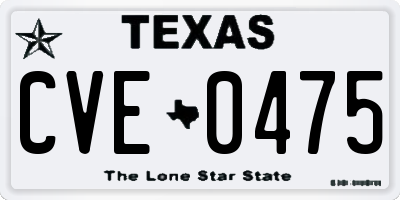 TX license plate CVE0475