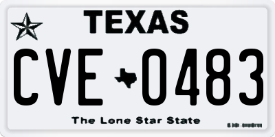 TX license plate CVE0483