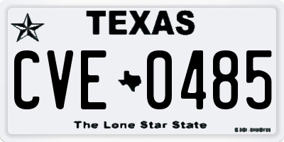 TX license plate CVE0485