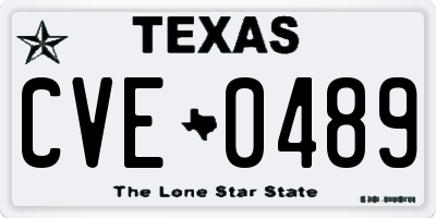 TX license plate CVE0489