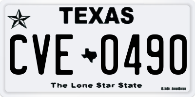 TX license plate CVE0490