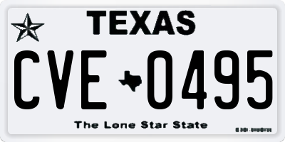 TX license plate CVE0495