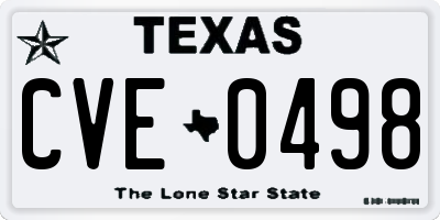TX license plate CVE0498