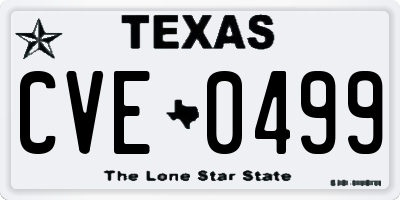 TX license plate CVE0499