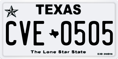 TX license plate CVE0505