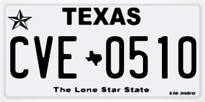 TX license plate CVE0510