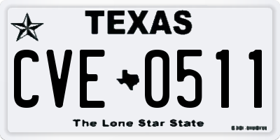 TX license plate CVE0511