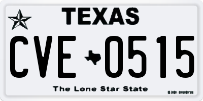TX license plate CVE0515