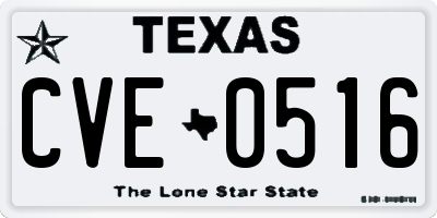TX license plate CVE0516