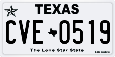 TX license plate CVE0519