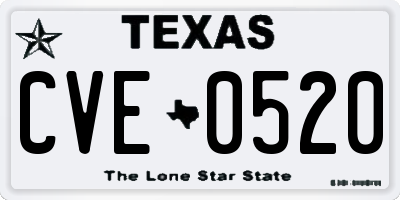 TX license plate CVE0520