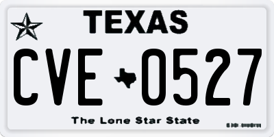 TX license plate CVE0527