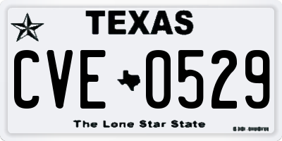 TX license plate CVE0529