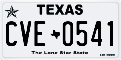 TX license plate CVE0541