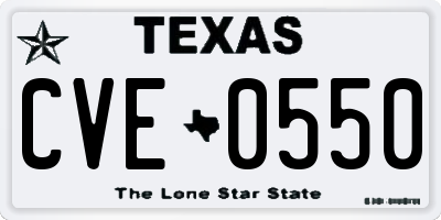TX license plate CVE0550