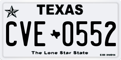 TX license plate CVE0552