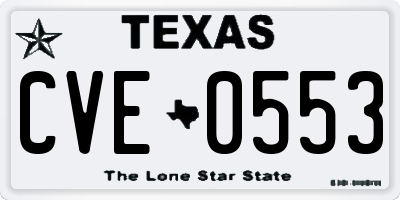 TX license plate CVE0553
