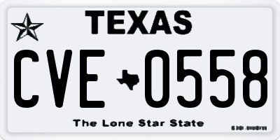 TX license plate CVE0558