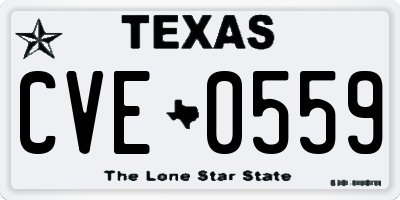 TX license plate CVE0559