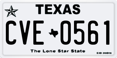 TX license plate CVE0561