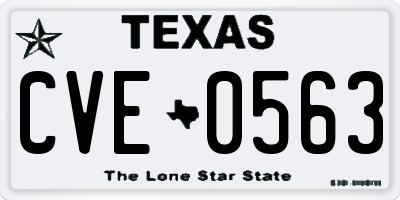 TX license plate CVE0563