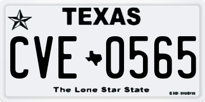 TX license plate CVE0565