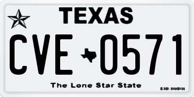 TX license plate CVE0571