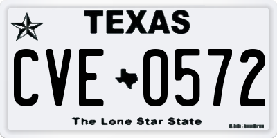 TX license plate CVE0572